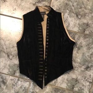 Vintage velvet button down vest